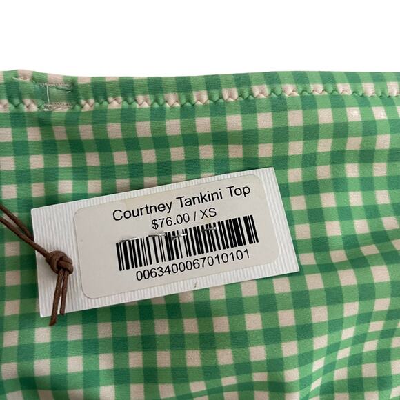 Pink Chicken Courtney Pink and Green Gingham Tankini Top NWT - Picture 4 of 6